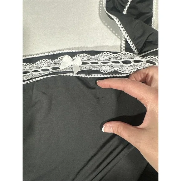 NWD $49‎ Princess Polly [ 4 US ] Square Neck Lace Keating Bodysuit Black #6996 - Picture 8 of 13